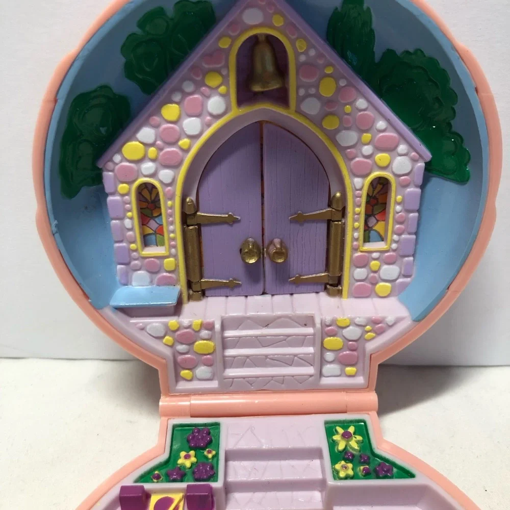 Polly Pocket Nancy's Wedding Day Pink Shell Compact Bluebird Toys Vintage 1989 - Picture 5 of 10